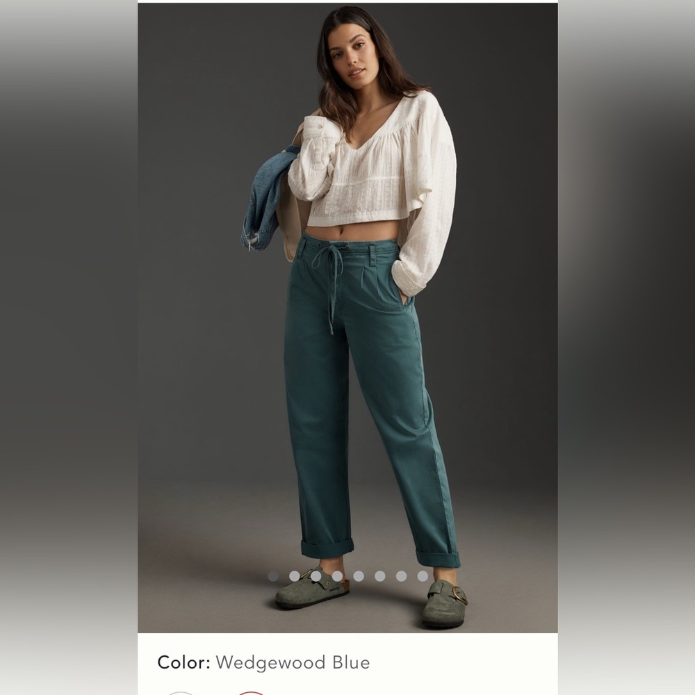 Anthropologie Pilcro low-rise Chino  Pants Wedgewood Blue cropped sz.Small